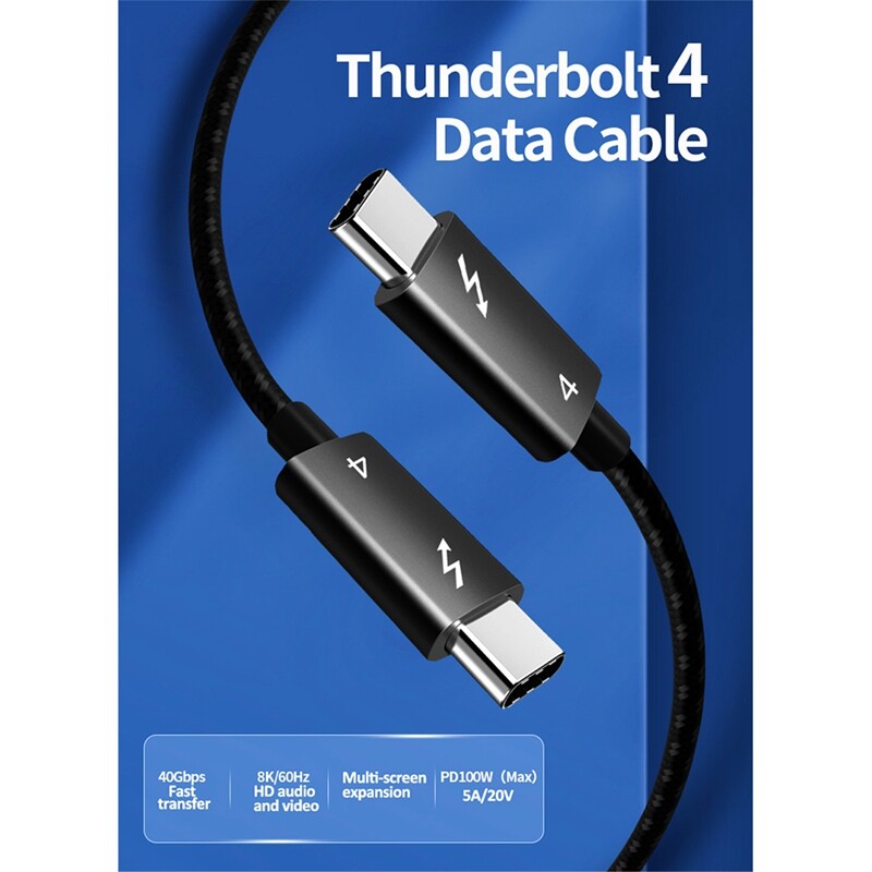 for Thunderbolt 4 Cable USB4 40Gbps USB Type C to Type C PD 100W 8K Cable Data Transfer USB-C Cable for Macbook