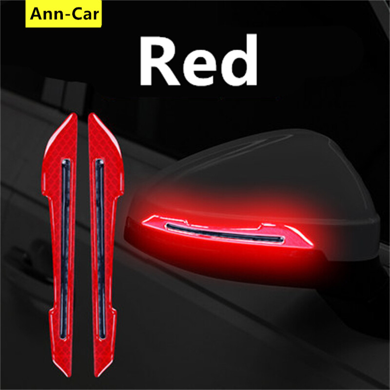 【Ann-Car】1 Pair Car Rearview Mirror Reflective Sticker Safety Warning Reflective Sticker Car Rearview Mirror Decorative Strip