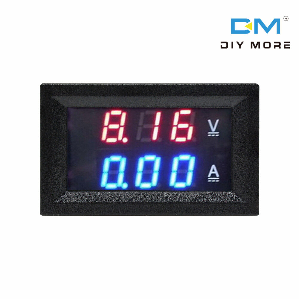 DC100V 50A Red Blue LED Amp Dual Digital Voltmeter Ammeter Volt Amp Meter Gauge