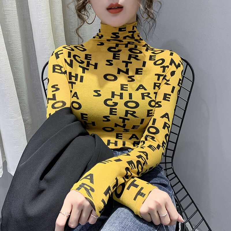 Turtleneck Bottoming Shirt Women's Inner Wear Tight Top Long Sleeve T-shirt