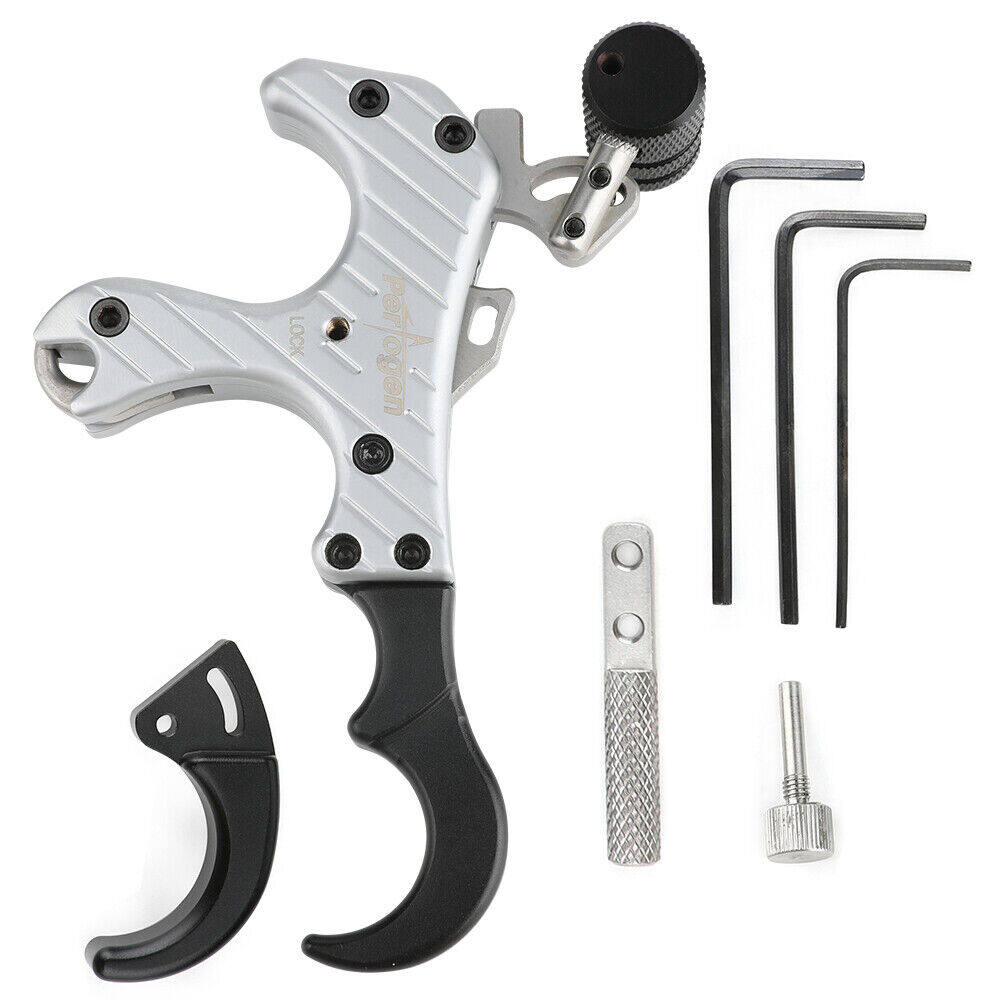 AMEYXGS Compound Bow Brass Release Aids Thumb Trigger 3 4 Finger Grip