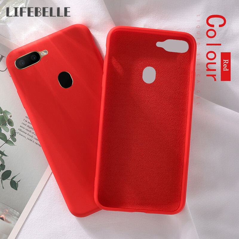 LIFEBELLE For OPPO A12 / A7 / A5s / F9 / Realme 2 Pro Case, Luxury Liquid Silicone Rubber Shockproof Phone Case with Microfiber Cloth Lining Cushion Slim Soft Protective Casing Back Cover