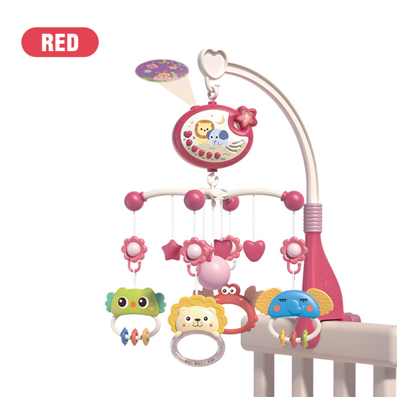 TOYSMARS Star Projection Crib Bell Baby Universal Movable Remote Control 0-6 Months Newborn Bed Bell Toy Crib Hanging Toy