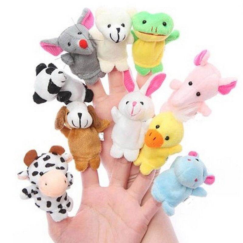 10pcs Baby Finger Doll Cute Farm Animal Puppets Bag Filler Kids' Brain Game Toys Kits Hand Cartoon Animal Toy