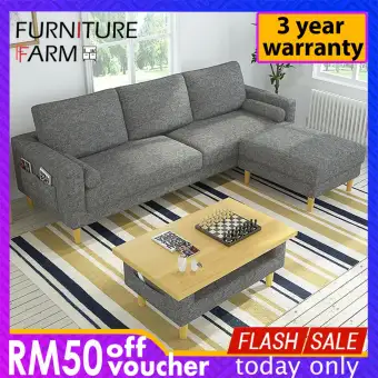 F F Braga 3 Seater L Shaped Sofa With 1 Year Warranty Lazada