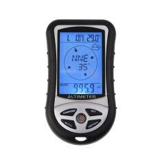 8-in-1 kompas digital LCD suhu alat pengukur tinggi barometer termos kalender