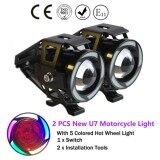 1 cặp 125 W New Xe Máy Đèn Pha Xe Máy Sáng 3000LM MOTOS U7 ĐÈN Lái Điểm Đầu phụ trợ Đèn công tắc (Đen) -quốc tế