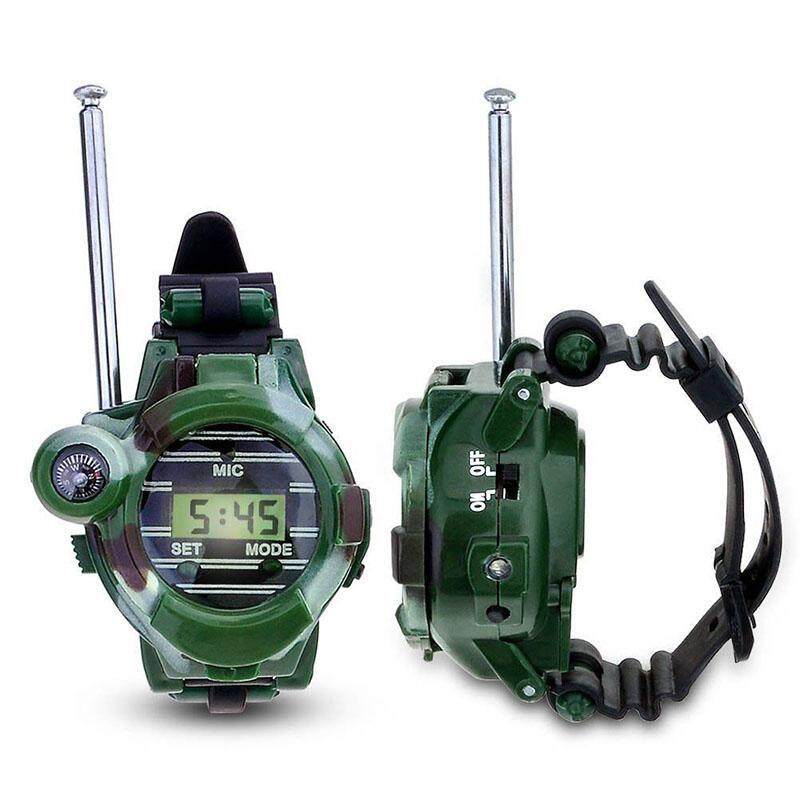 1 Pair 7 in 1 Walkie Talkie Wrist Watch Digital Parent-child Outdoor Interphone Toy for Kids Color:ArmyGreen Malaysia