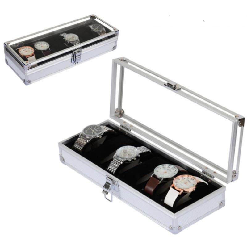 100% Quality Premium ALUMINIUM 6 Slot Elegant Premium ALUMINIUM Leather Watch Display Box For Collection Malaysia