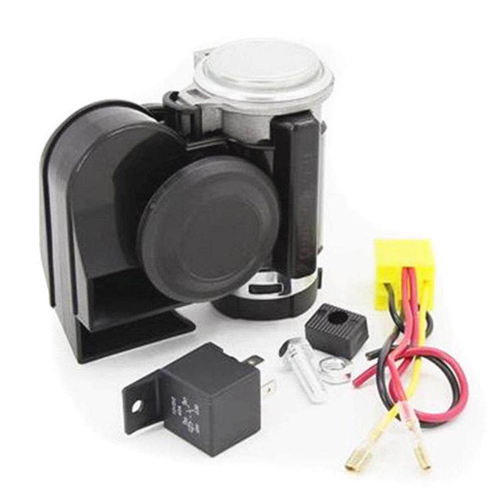 12V High Frequency Dual Tone Trumpet Super Loud Alarm Electric Air Horn - intl