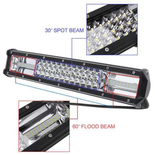 12 V 16 Inch 360 W LED Worklight Thanh Ba Liên Tiếp Điểm Lũ Combo Offroad Đèn Lái Xe Đèn xe tải SUV ATV