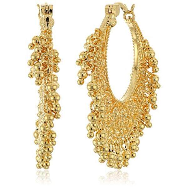 18 K Kuning Gold Lebih Halus Perunggu Berlapis Perak Etnis India Chand Bali Hoop Anting-Anting-Internasional