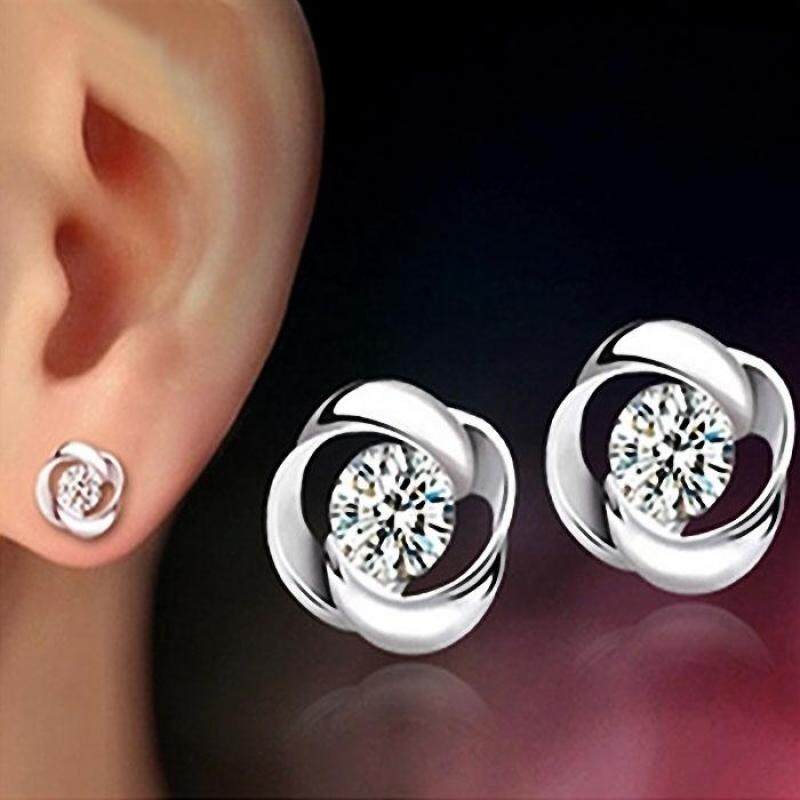1 Cặp Khuyên Tai Đính Thời Trang Nữ Sáng Bóng Pha Lê Đẹp