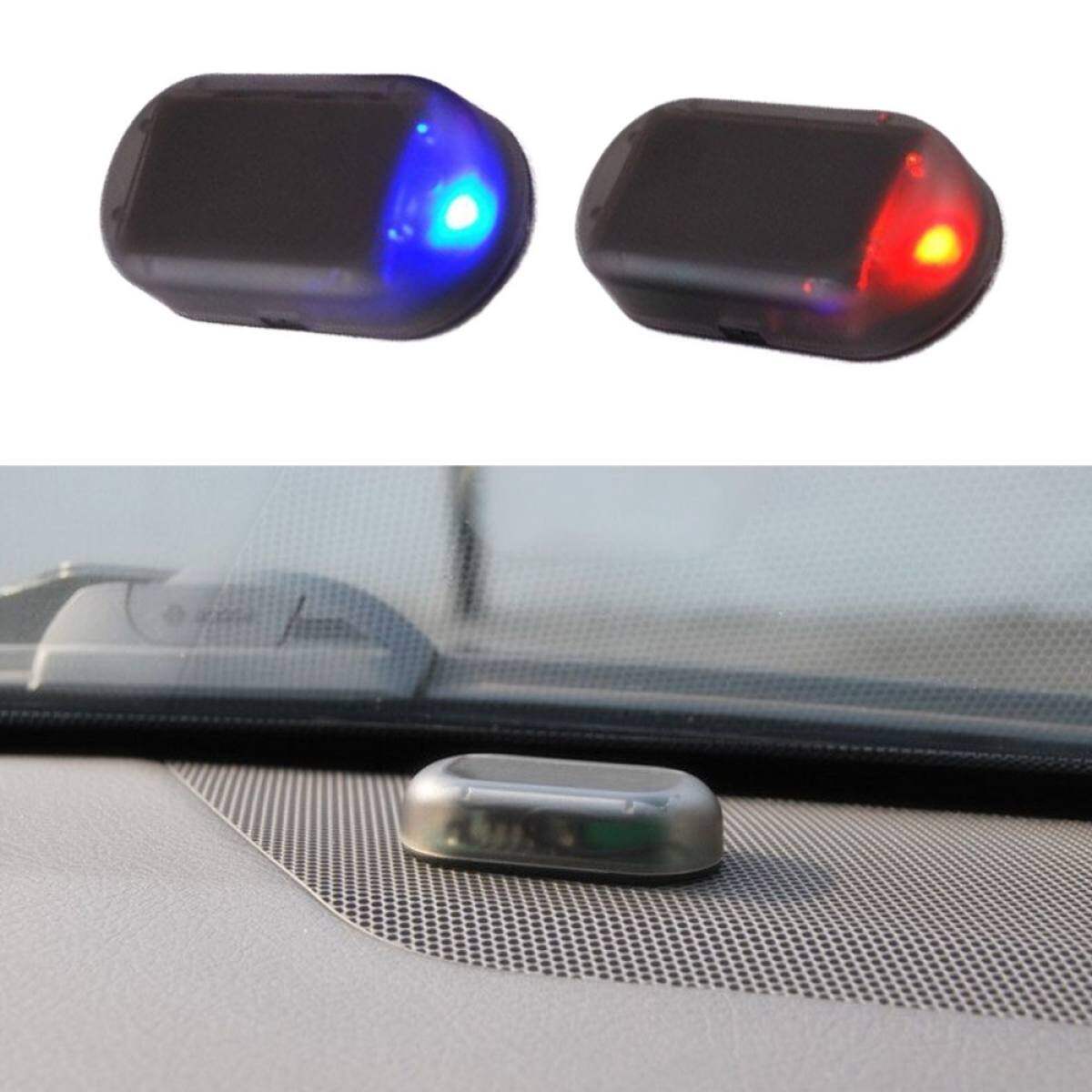 1 Pcs Universal Mobil Lampu LED Keamanan Sistem Peringatan Pencurian Kilat Berkedip Palsu Solar Alarm Mobil Lampu LED