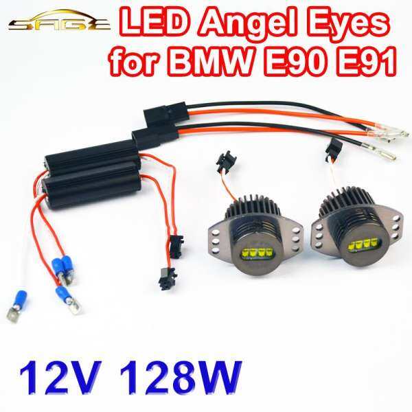 2 cái (1 Bộ) 2*64 W 128 W Bút Đôi Mắt Thiên Thần CREE Chip LED 7000 K Trắng XENON cho XE BMW E90 e91