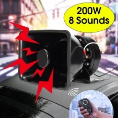 200 W 8 Suara Keras Mobil Alarm Peringatan Klakson Sirine Polisi Speaker PA MIC Sistem