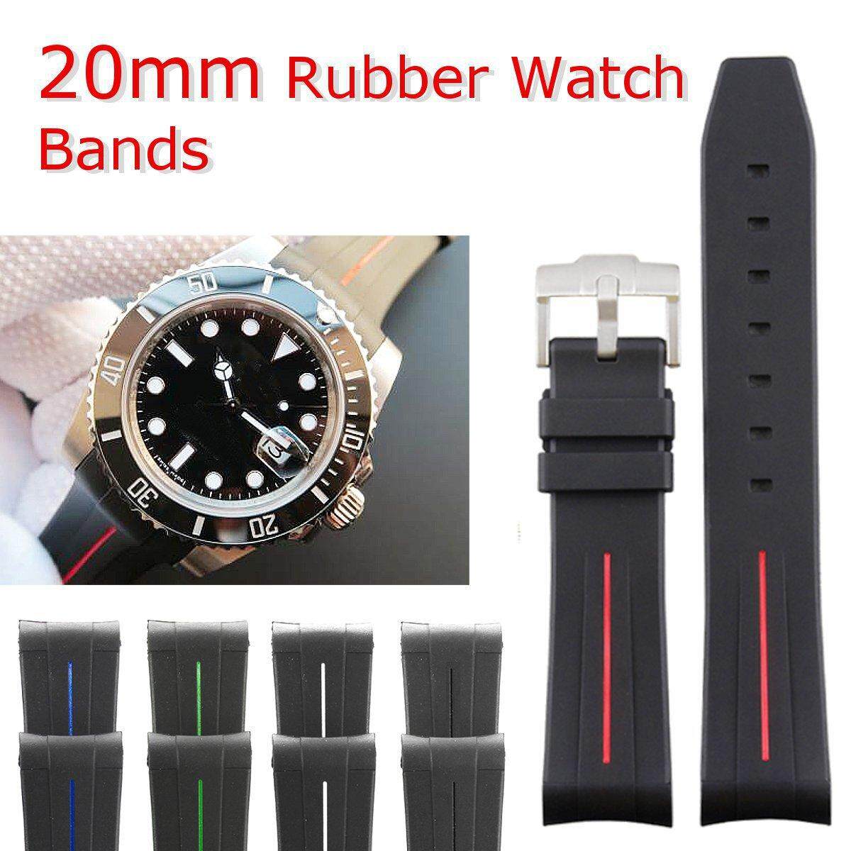 20 Mm Karet Melengkung Berakhir Tali Jam untuk Rolex-Intl