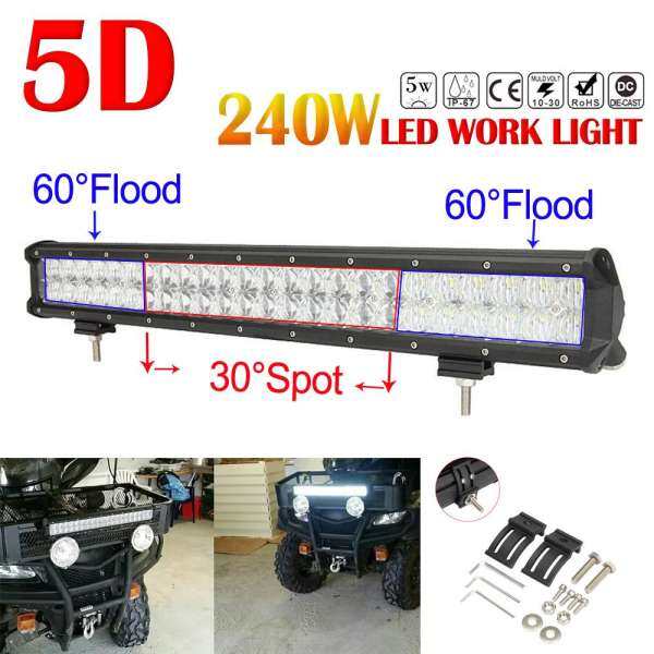 240 W 23 inch LED Xe Hơi Worklight Thanh 5D 48X CREE Chip ComBo Offroad Đèn Lái Xe Đèn cho Xe Tải SUV 4X4 4WD ATV