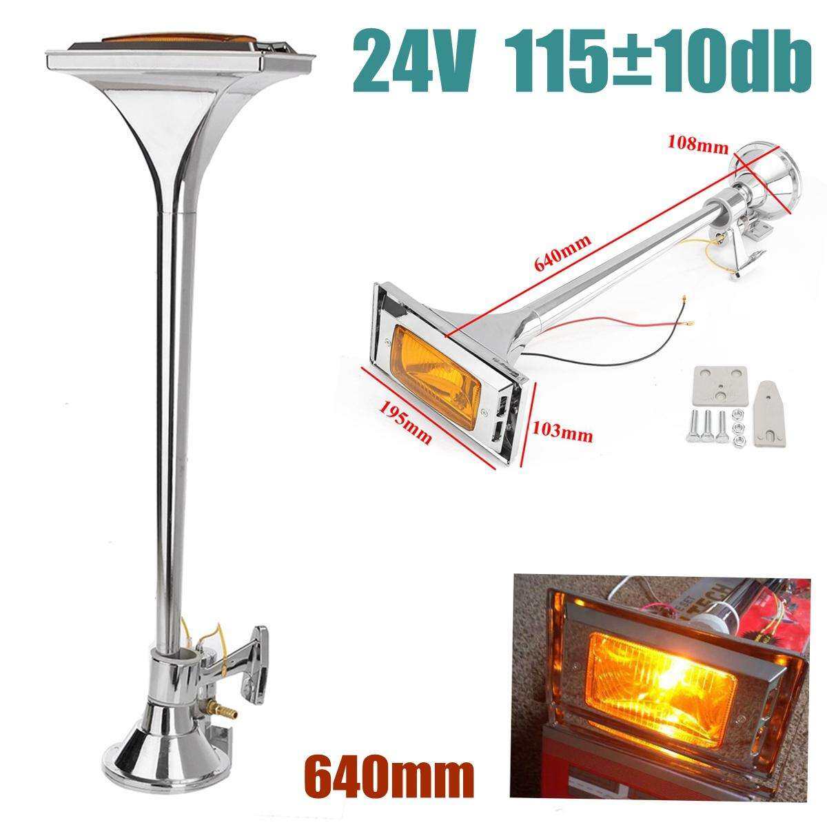 24 V Panjang Tunggal Corong Adonan Kereta Mobil Truk Perahu RV Sangkakala 640 Mm LD-105 Chrome untuk Mobil Perahu Truk Semua Jenis Sepeda Motor