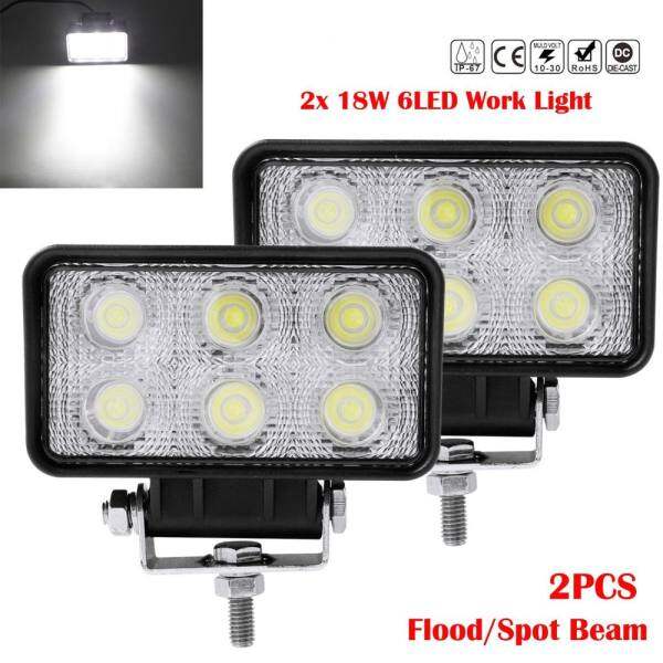 2 chiếc 18 W 12 V/24 V 2000LM 6 ĐÈN LED Làm Đèn Đèn Sương Mù cho Xe Máy/Xe Đầu Kéo /thuyền/4WD Offroad/SUV/ATV (Pha)