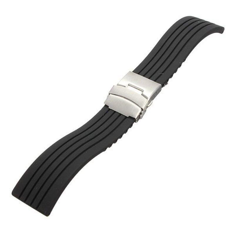 2pcs Mens Silicone Rubber Watch Strap Band Waterproof Deployment Clasp 20 mm Malaysia