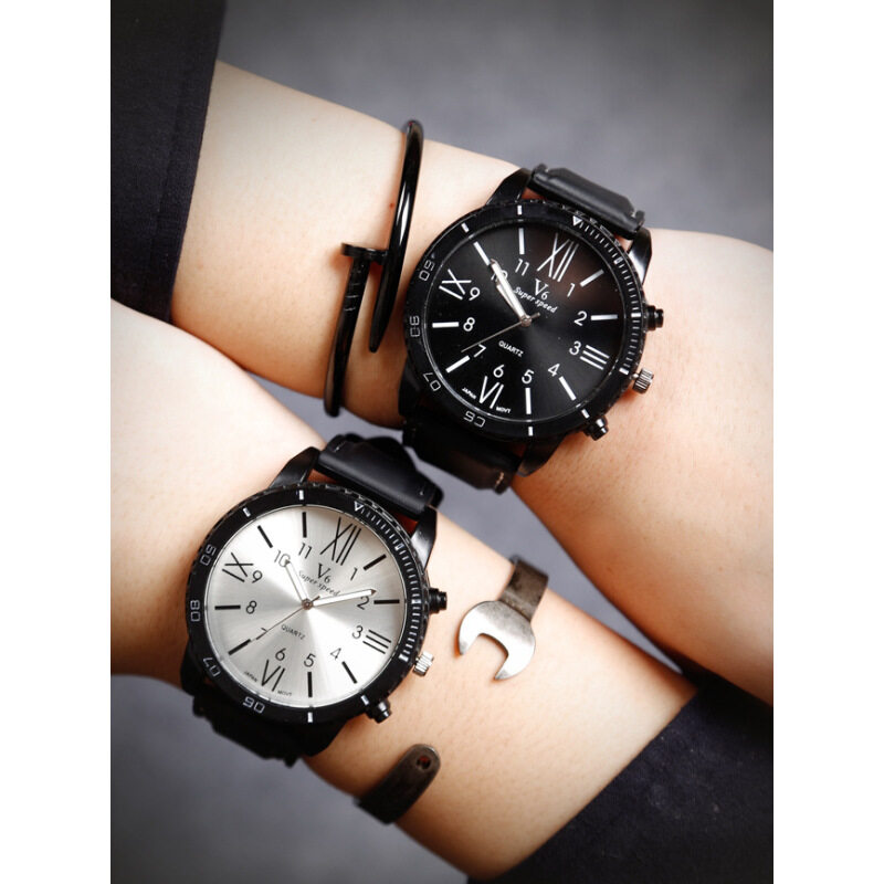 2pcs/lot Couple Lovers Watches Women Luxury Brand Big Dial Wristwatch Silicone Sport Men Watch Lady Quartz-Watch Valentines Day Gift Malaysia
