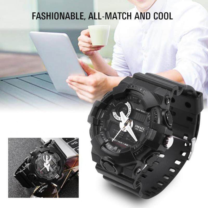 3Colors SMAEL Analog & Digital Dual Display Back Light Round Watch Wristwatch Malaysia