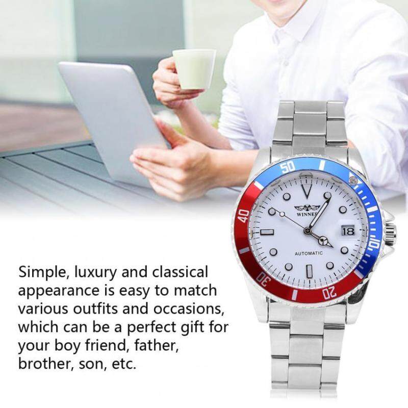 3Colors Winner Male Automatic Mechanical Watch Stainless Steel Band Wristwatch Malaysia