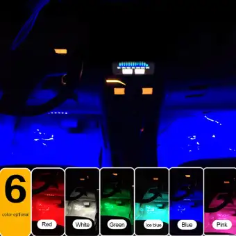 4 In1 Car Interior Floor Colorful Led Neon Light Lamp Car Led Light Strips Green