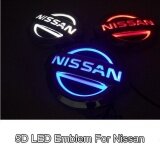 5D ĐÈN LED Xe Hơi Ô Tô Đuôi Đèn Logo Huy Hiệu Đèn Hiệu Miếng Dán forNISSAN (Xanh dương) LIVIAN Cedric