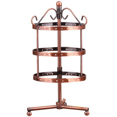 Women Jewellery Storage At Best Price 72 Hole Metal Rotatable Earring Bracelet Necklace Jewelry Display Stand Holder Organizer Bronze