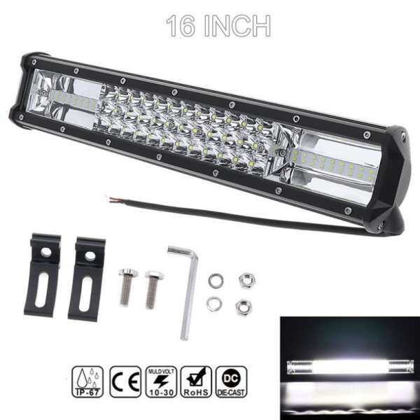 7D 16 Inch 360 W LED Worklight Thanh Ba Liên Tiếp Điểm Lũ Combo Offroad Ánh Sáng cho Xe Tải SUV 4X4 4WD ATV