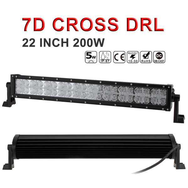 7D Chéo DRL 22 Inch 200 W CREE Thanh 40 LED Tia Combo LED Offroad Xe Chip Làm Việc