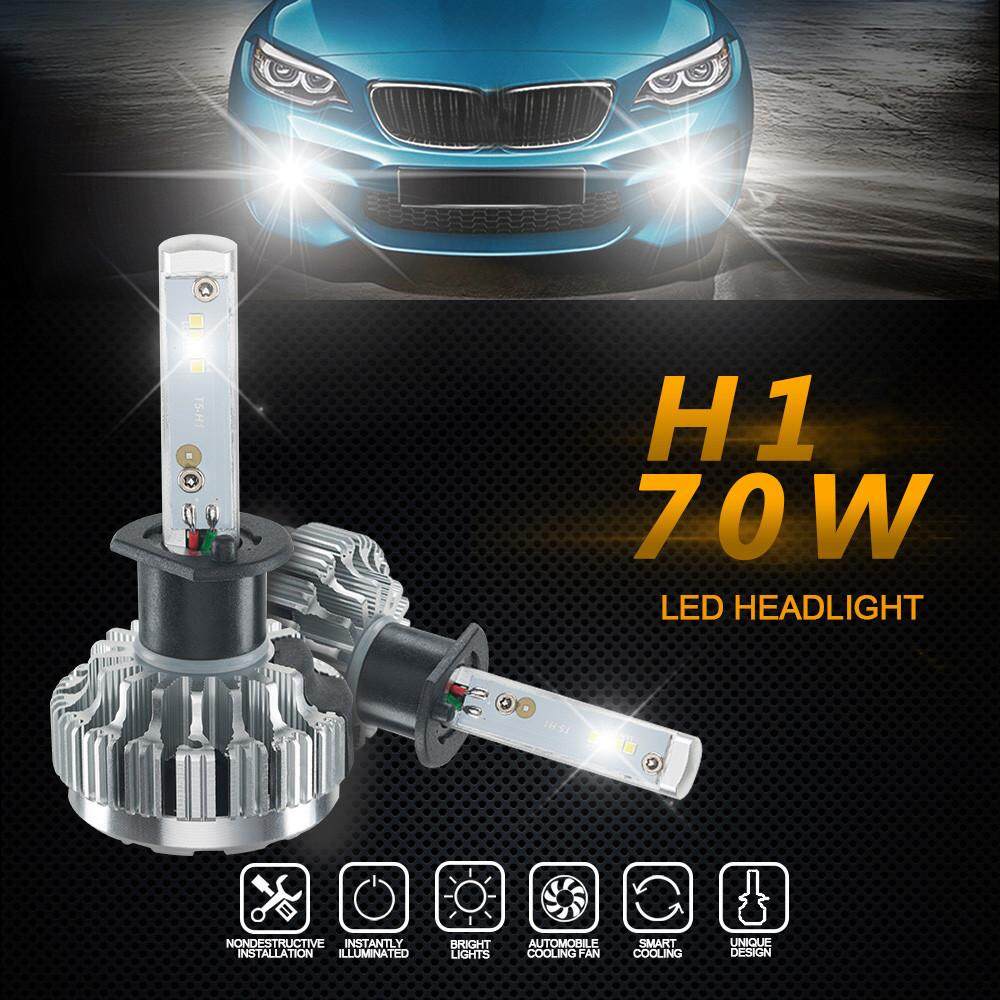 80 W 12000LM H1 Lampu LED Lampu Depan Perlengkapan Mobil Sorotan Umbi 6000 K Putih CANBUS-Internasional