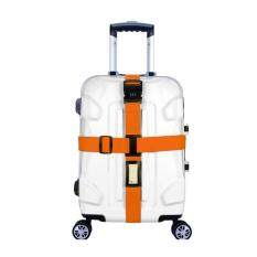 Adjustable Travel Suitcase Nylon Buckle Strap Baggage Belts Luggage Strap Cross Belt color:Orange