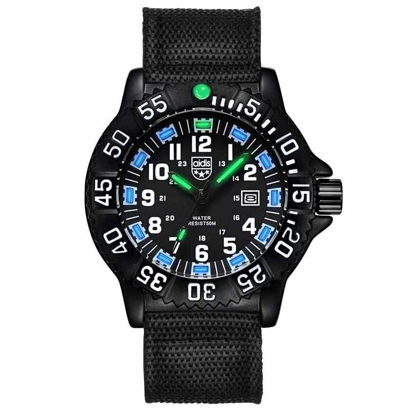 AIDIS Men Outdoor Sports Luminous Watches Military Watches MY-050 Black Blue Malaysia