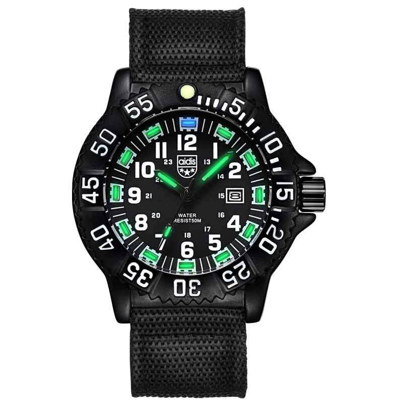 AIDIS Men Outdoor Sports Luminous Watches Military Watches MY-050 Black Green Malaysia