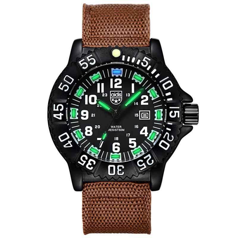 AIDIS Men Outdoor Sports Luminous Watches Military Watches MY-050 Coffee Green Malaysia