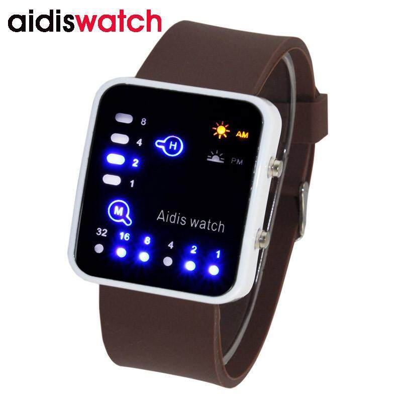AIDIS Mens Sports Waterproof LED Watch Coffee Blue Malaysia