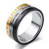 Amart Korean Fashion 8mm Titanium Steel Tricolor Calendar Time Wedding Ring(7,8,9,10,11,12size)