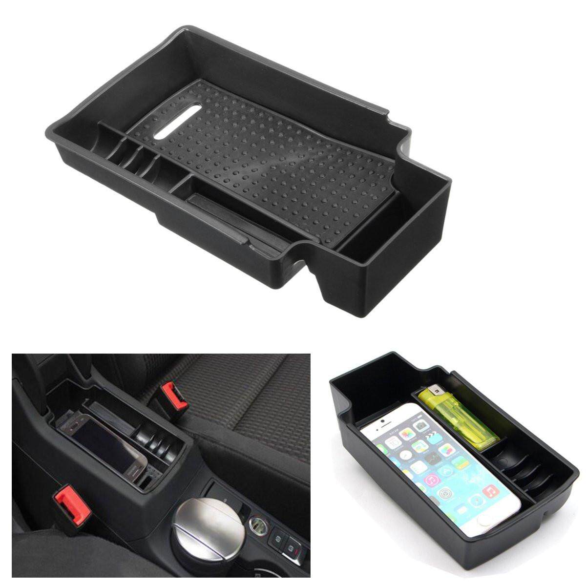 Wadah Kotak Pada Tangan Kursi Mobil Tempat Penyimpanan Utama Tray Kotak Palet Wadah untuk Audi Q3 12-16 Hitam-Intl
