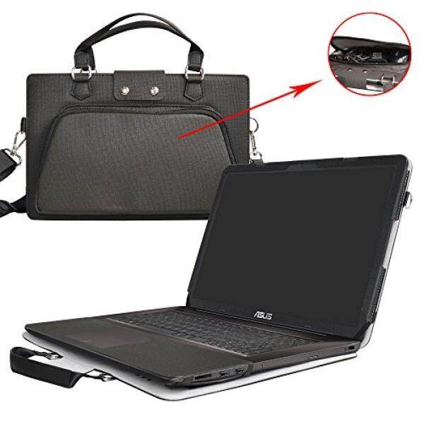 ASUS X756 X756UX, 2 Dalam 1 Dirancang Secara Akurat Pelindung PU Kulit Sarung + Portabel Membawa Tas untuk 17.3 ASUS X756 X756UX X756UW X756UQ x756UA X756UB X756UV Seri Laptop, hitam-Internasional