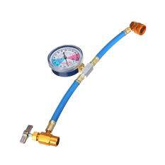 Auto Fan 40cm Car AC Refrigerant R134A 340mm Hose Can Tap + Pressure Gauge