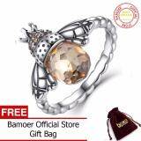 BAMOER Free Shpping 100% Authentic 925 Sterling Silver Orange Wing Animal Bee Finger Ring for Woman Sterling Silver Jewelry SCR025
