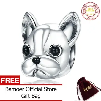 Bamoer Gratis Shpping 925 Perak Sterling Setia Mitra Bulldog Doggy