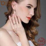 BAMOER Free Shpping Authentic 100% 925 Sterling Silver Sparkling Bow Knot Stackable Ring Micro Pave CZ Wedding Jewelry 6 7 8 9 Size PA7104