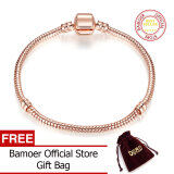 BAMOER Rose Gold Color Snake Chain Bracelets DIY Bracelet Fashion Jewelry 21CM PA9007