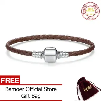 Bamoer Gratis Shpping Asli 925 Sterling Silver Pink 4 Warna Asli Dikepang Kulit Ular Gesper Gelang Rantai Untuk Wanita Fine Perhiasan Pas908 Lazada Indonesia