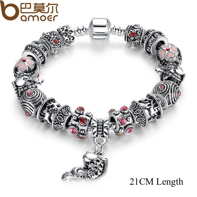 Bamoer PA1236 Zaman Kuno Seri Gelang Modis Lubang Besar Coloured Kaca Gelang-Internasional