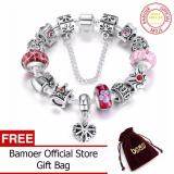 BAMOER Free Shpping Queen Jewelry Silver Charms 18CM Bracelet & Bangles With Queen Crown Beads Bracelet for Women PA1823